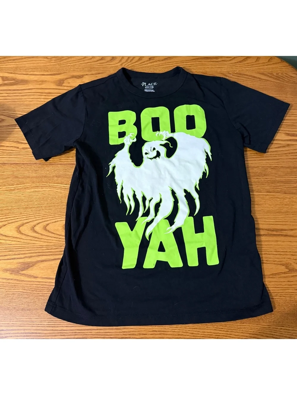 Children’s place boo yah ghost Halloween spooky graphic t shirt size medium 7/8